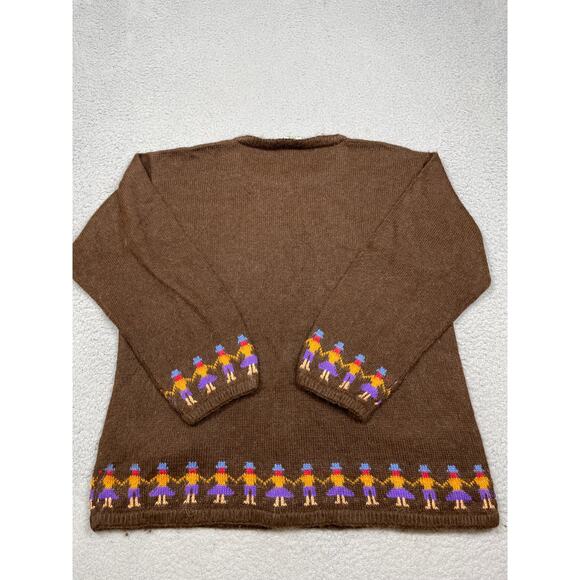 Vintage Loreto Women's Size L Alpaca Brown Printed Sweater - Picture 2 of 15